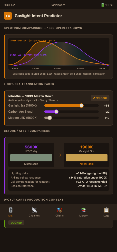 Fadeboard gaslight-era color intent workflow
